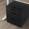 GALANT Drawer unit on casters, black stained ash veneer,