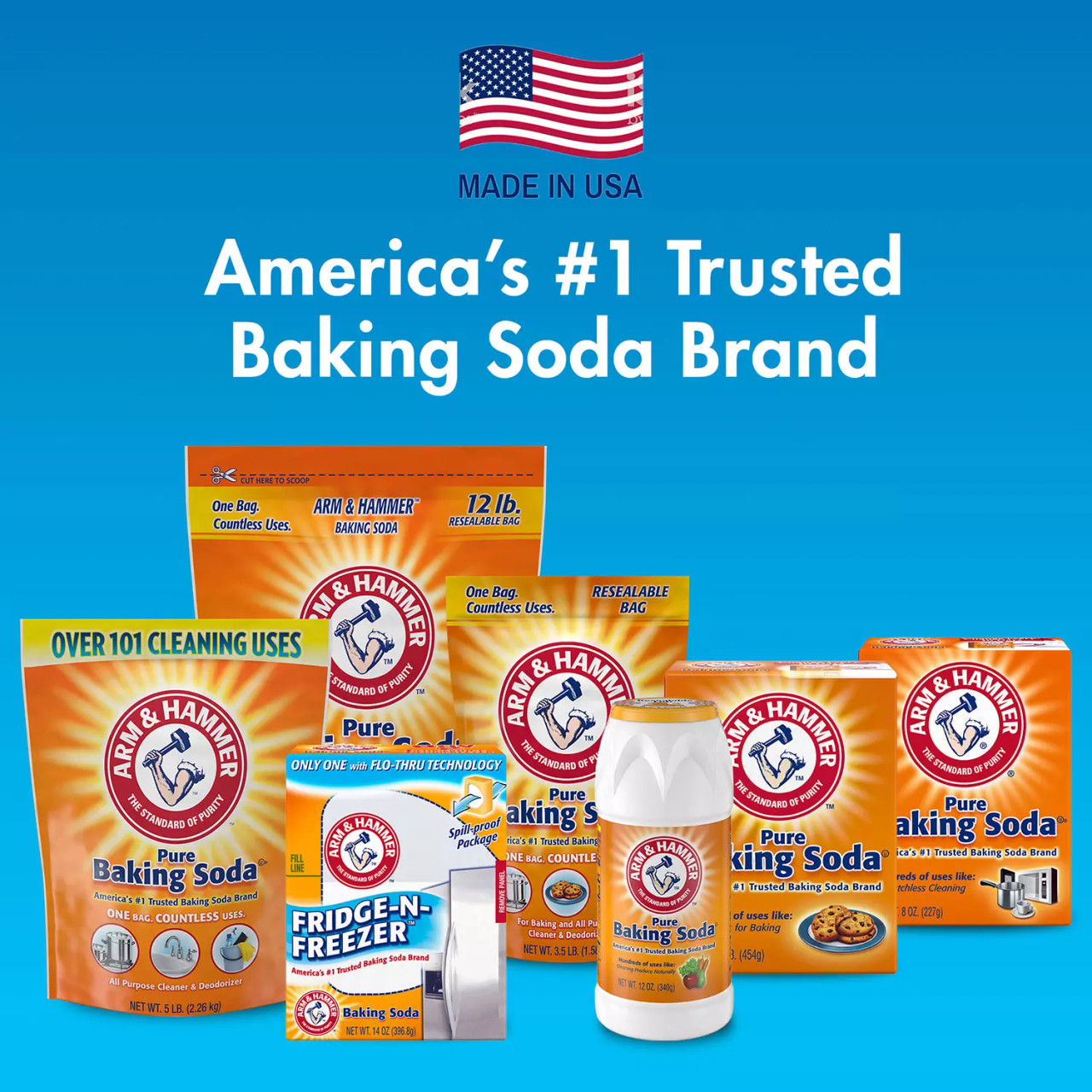 Arm & Hammer Pure Baking Soda, 12 lb., Reseable Bag