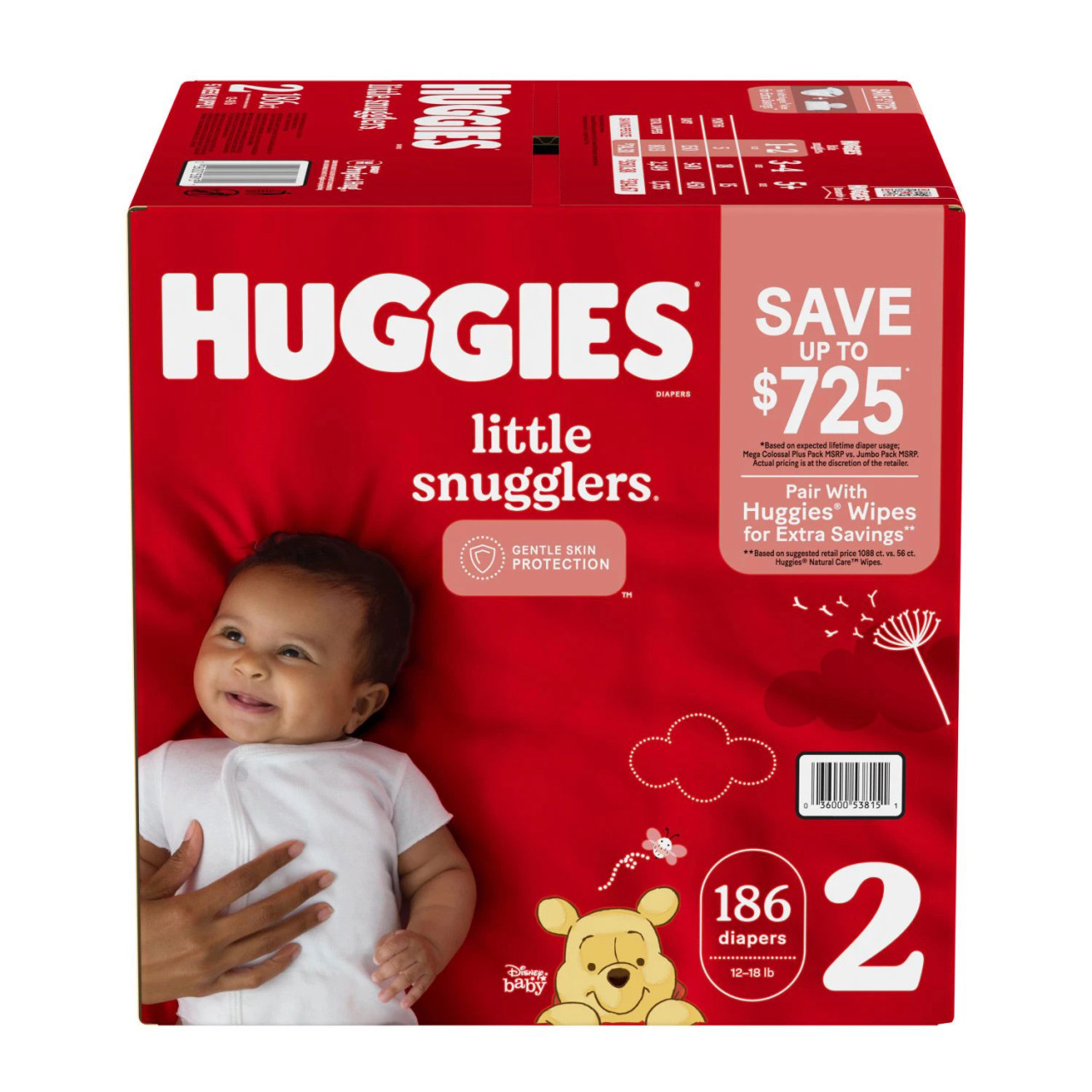 Huggies Little Snugglers Diapers, Size 2 (12-18 lb), Disney Baby, Diapers