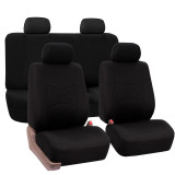 FH Group Cloth Car Seat Covers, Universal Fit Solid Back Seat Cover Full Set Black FB050114BLACK-ST