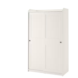 HAUGA Wardrobe with sliding doors, white, 46 1/2x21 5/8x78 3/8 "