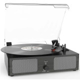 Udreamer Record Player Turntable Vinyl Record Player Bluetooth Vintage Audio Turntables,Black