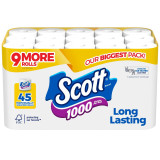 Scott Individually Wrapped 1-Ply Bath Tissue, Unscented (1000 sheets/roll, 45  rolls)