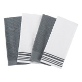 Mainstays 4- Pack 16”x26” Woven Kitchen Towel Set, Grey Flannel