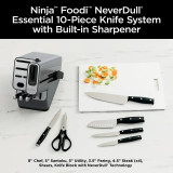 Ninja Foodi NeverDull 10-Piece Essential Knife System with Sharpener, Stainless Steel, K12010