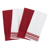 Mainstays 4-Pack 16”x26” Woven Kitchen Towel Set, Red Sedona