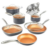 Gotham Steel Diamond Pots and Pans Set Nonstick Cookware Set Includes Skillets Fry Pans Stock Pots, Dishwasher and Oven Safe12 Pcs