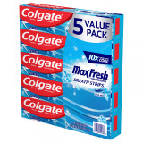 Colgate Max Fresh Toothpaste with Mini Breath Strips, Cool Mint (7.3 oz., 5 pk)