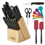 Farberware Classic 23-piece Never Needs  Sharpening Dishwasher Safe Cutlery and Utensil Set in Black