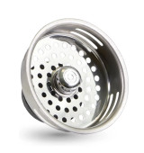 Mainstays Stainless Steel Deluxe Kitchen Sink Strainer with Rubber Stopper Silver