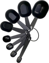 Mainstays 8-Piece Measuring Cup & Spoon Set, Raised Measurements, Black, Polypropylene