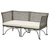 JUTHOLMEN 2-seat modular sofa, outdoor, dark gray/Kuddarna beige, 57 1/2x28 3/4 " JUTHOLMEN 2-seat modular sofa, outdoor, dark gray/Kuddarna beige, 57 1/2x28 3/4 "