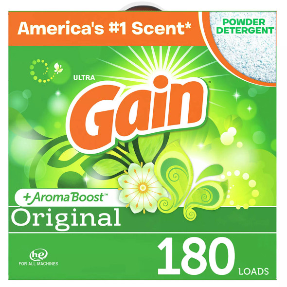 Gain Ultra Powder Laundry Detergent, Original (206 oz., 180 loads).