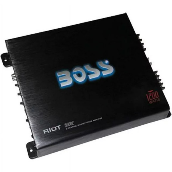 BOSS R6002 1200W 2-Channel MOSFET Power Car Audio Amplifier Amp + Bass Remote.