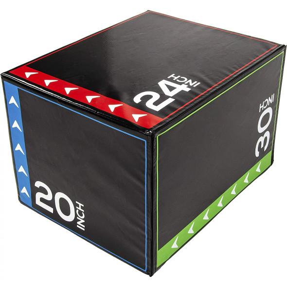 BalanceFrom 3 in 1 - 20"x24"x30" Foam Plyometric Box Jumping Exercise, 16-Pound
