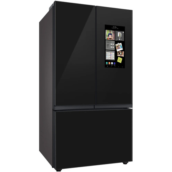 Samsung 30 Cu. Ft Bespoke 3-Door French Door Refrigerator with Family Hub™ Package in Charcoal Glass/Matte Black