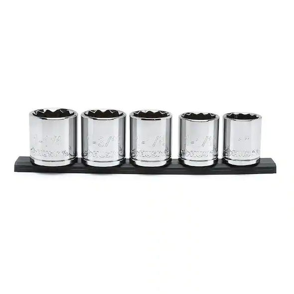 Husky 1/2 in. Drive SAE Large Socket Set (5-Piece)