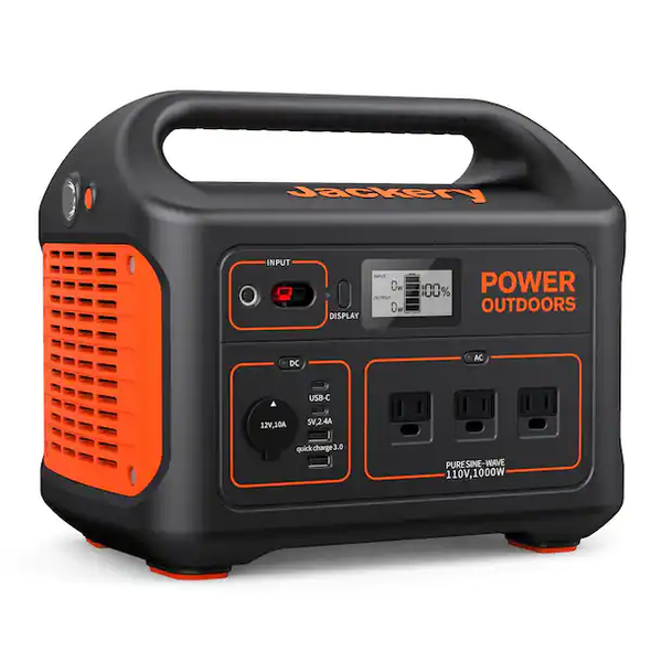 Jackery 1000-Watt Continuous/2000W Peak Output Power Station Explorer 880 Push Button Start Battery Generator for Outdoors