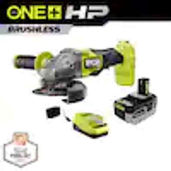 ONE+ HP 18V Brushless Cordless 4-1/2 in. Angle Grinder Kit with 4.0 Ah HIGH PERFORMANCE Battery and Charger