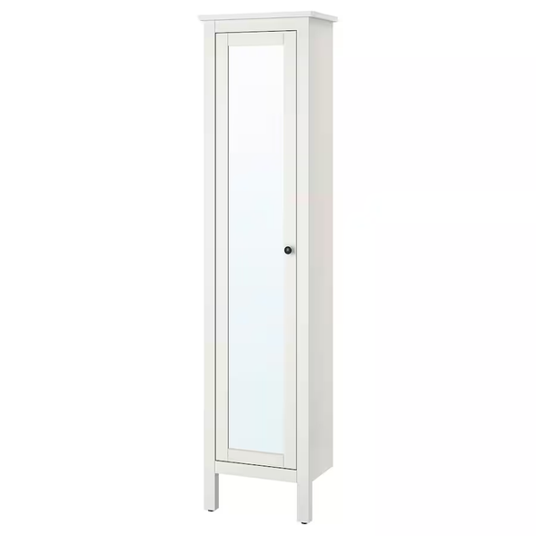 HEMNES High cabinet with mirror door, white, 19 1/4x12 1/4x78 3/4 "