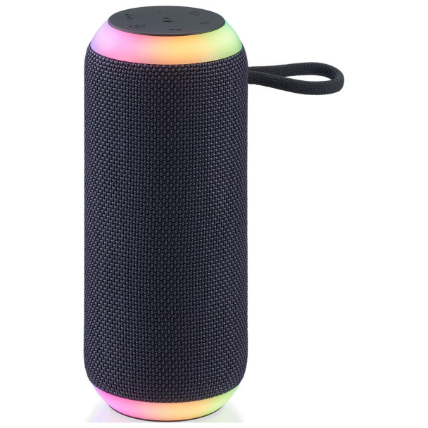 onn. Medium Rugged Speaker with LED Lighting, Gray
