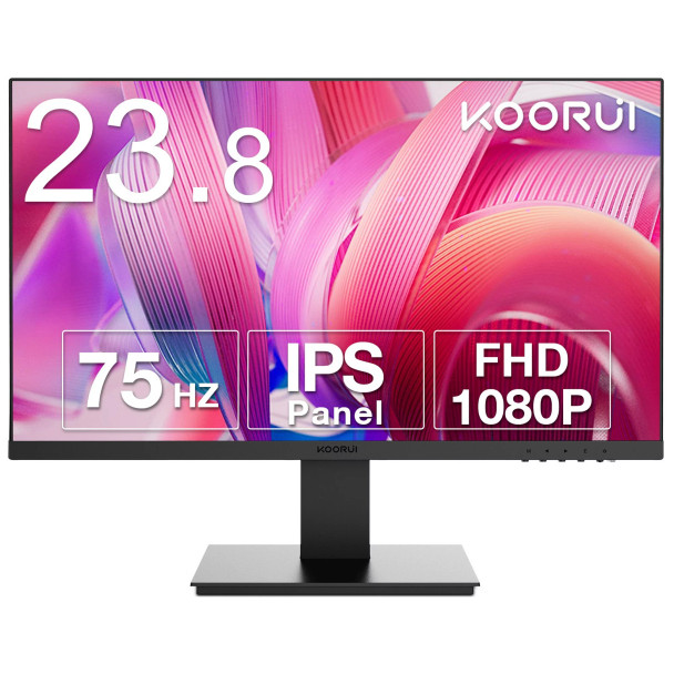 KOORUI 24 inch IPS High-Performance 75Hz 5ms 99% sRGB Office Gaming Monitor,Full HD(1920 x 1080p) 3-Side Borderless Computer Monitor,VGA/HDMI Port,Eye protection,Blue Light Filter,Non-Flash screen