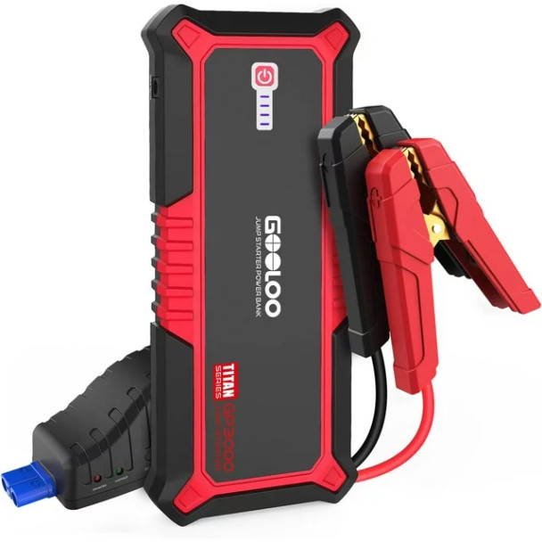 GOOLOO Jump Starter,3000A Peak 12V Portable Car Jump Box(Up to 9L Gas and 7L Diesel Engine),SuperSafe Jump Pack with USB Quick Charger Lithium Auto Battery Booster