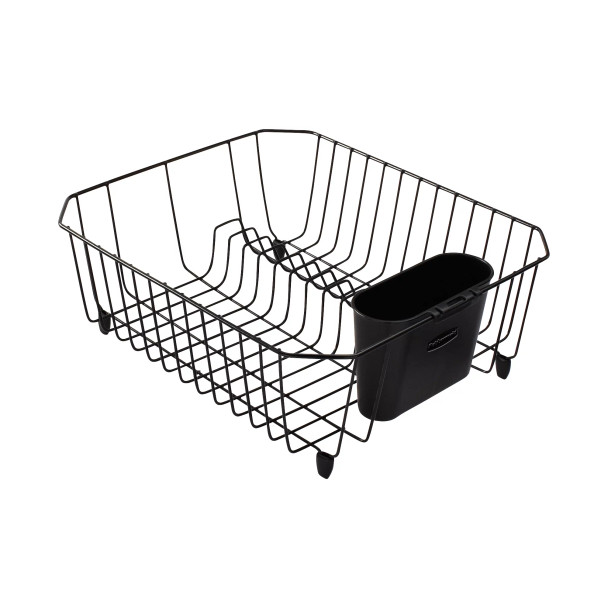 Rubbermaid Dish Rack with Utensil Holder for Kitchen Countertop, Small, Black
