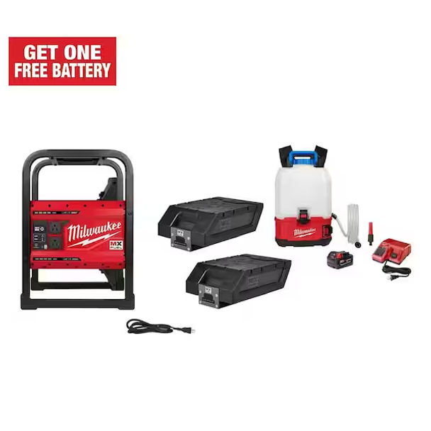 Milwaukee MX FUEL 3600W/1800W Lithium-Ion Battery Powered Portable Power Station w/ M18 Switch Tank Backpack Water Supply (2-Tool)