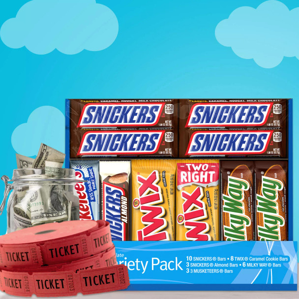 Snickers, Twix and More Assorted Chocolate Candy Bars Bulk Variety Pack