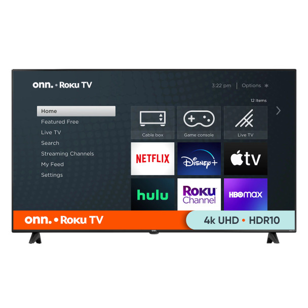 onn. 65” Class 4K UHD (2160P) LED Roku Smart TV HDR (100012587)