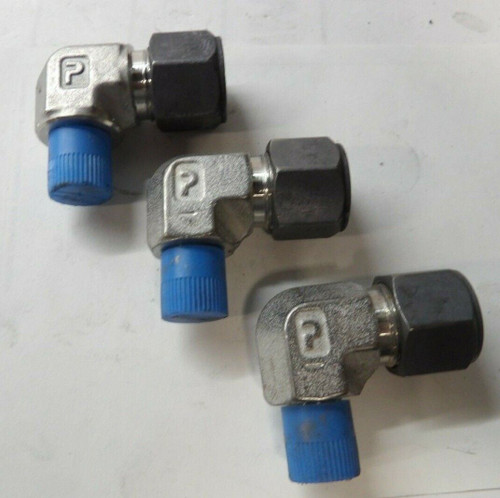 3) NEW PARKER HANNIFIN 1/2X1/4" MALE ELBOW CONNECTOR #8-4 CBZ-SS  LOT OF 3