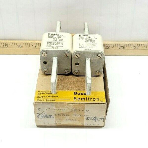 LOT OF 2 NEW BUSSMAN SEMITRON 150 AMP SQUARE BODY FUSES 700 VAC SPP-4F150