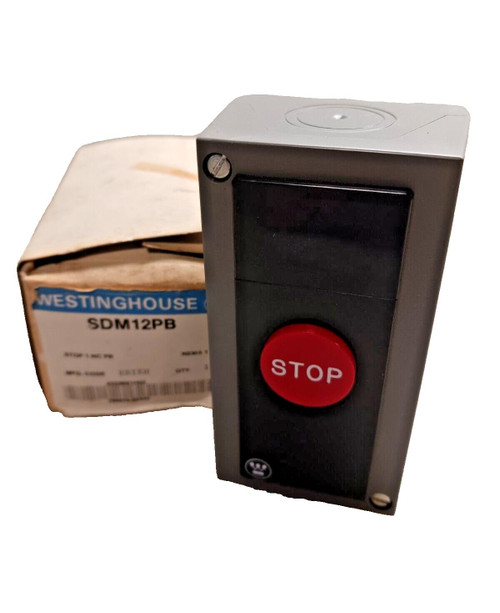 NEW WESTINGHOUSE ENCLOSED STOP PUSH BUTTON 1 NC NEMA 1  SDM12PB