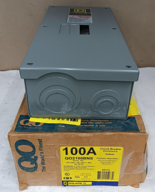 NEW SQUARE D QO2100BNS 100 AMP CIRCUIT BREAKER ENCLOSURE INDOOR 120/240V 1-PHASE