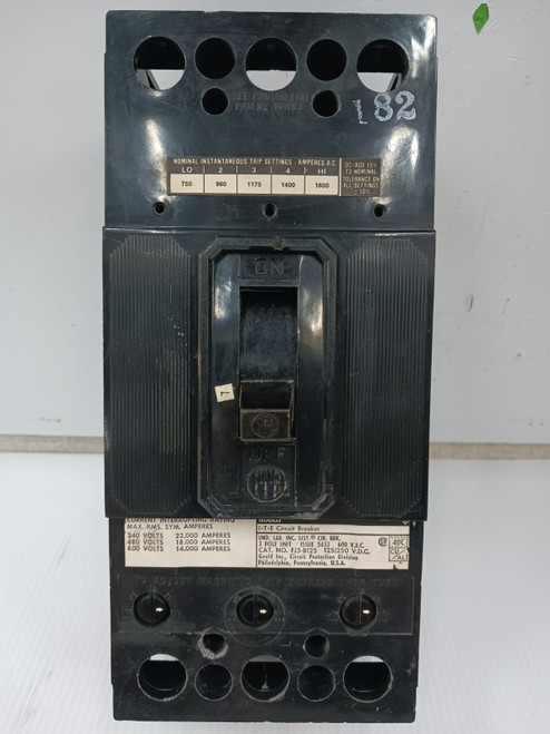 Gould ITE 125 Amp Circuit Breaker 3 Pole 600 VAC / 250 VDC 18kA FJ3-B125
