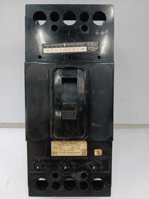 ITE 125 Amp Circuit Breaker 3 Pole 600 VAC / 250 VDC ET-4745
