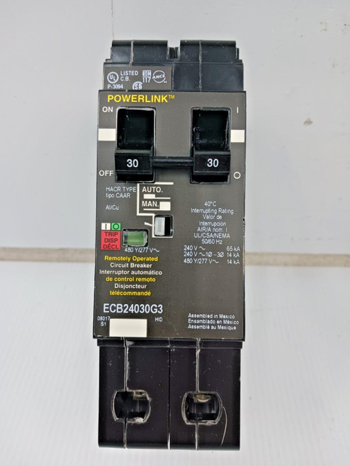 Square D Powerlink 30 Amp Bolt-On Circuit Breaker 2 Pole 480Y/277 VAC ECB24030G3