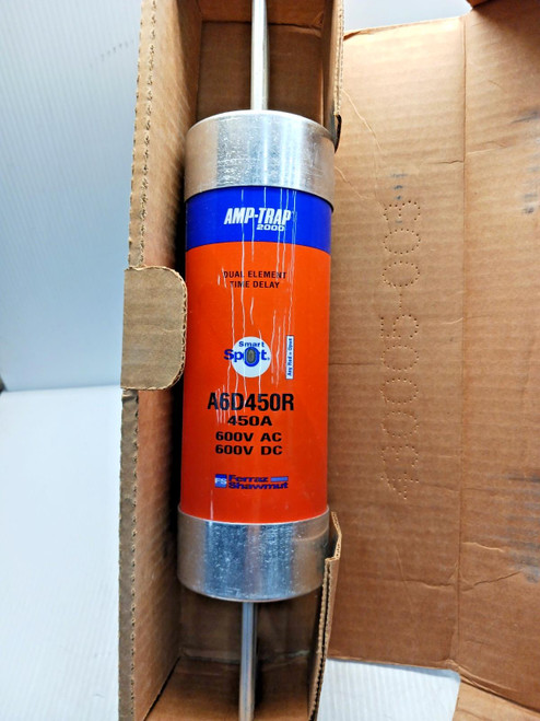 New Gould Shawmut A6D450R 450 Amp Trap Fuse 600A 600V Smart Spot