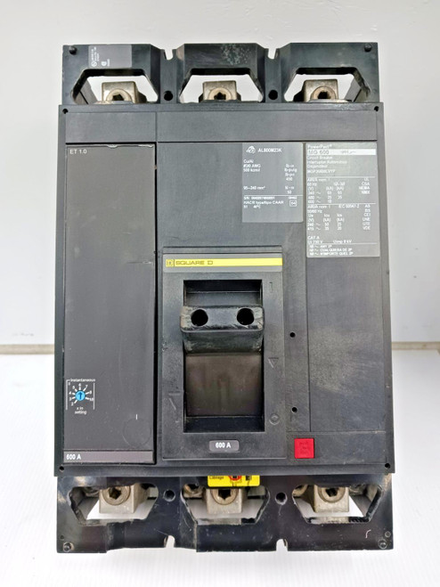 Square D PowerPact 600 Amp Circuit Breaker 3 Pole 600 VAC 35kA MGP36600LVYP Square D PowerPact 600 Amp Circuit Breaker 3 Pole 600 VAC 35kA MGP36600LVYP