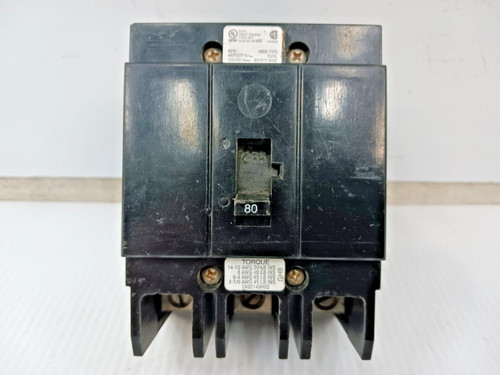 Cutler Hammer 80 Amp Bolt-On Circuit Breaker 3 Pole 480Y/277 VAC 65kA GHB3080 Cutler Hammer 80 Amp Bolt-On Circuit Breaker 3 Pole 480Y/277 VAC 65kA GHB3080