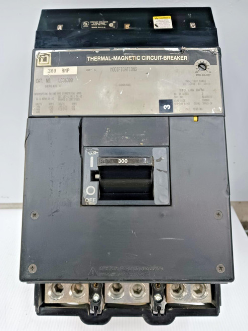 Square D 300 Amp I-Line Thermal-Magnetic Circuit Breaker 3P 600V LC36300 (Flaw) Square D 300 Amp I-Line Thermal-Magnetic Circuit Breaker 3P 600V LC36300 (Flaw)