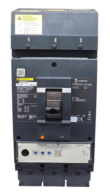 Square D PowerPact 400 Amp I-Line Circuit Breaker 600V 3P 125 kA LLA36400CU31X Square D PowerPact 400 Amp I-Line Circuit Breaker 600V 3P 125 kA LLA36400CU31X