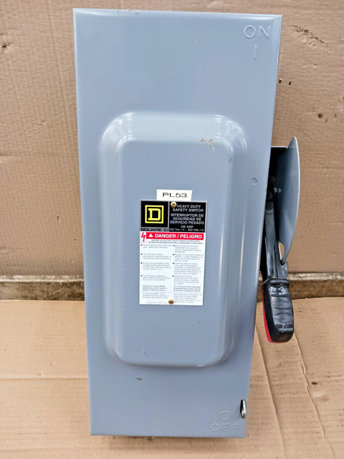 Square D 100 Amp Fusible Heavy Duty Safety Switch 3 Pole 240 VAC / 250 VDC H323N Square D 100 Amp Fusible Heavy Duty Safety Switch 3 Pole 240 VAC / 250 VDC H323N