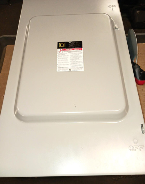 New Square D 200 Amp Fusible Safety Switch 600 VAC 3 Pole 4 Wire  H364N *FLAW*