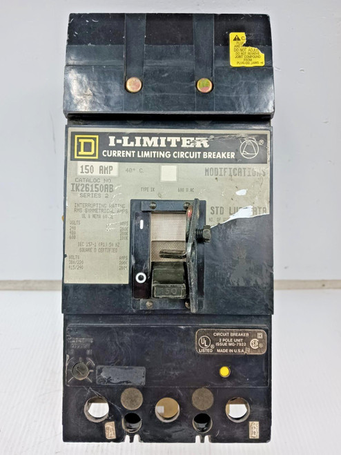 Square D I-Limiter 150 Amp I-Line Circuit Breaker 2 Pole 600 VAC 200kA IK26150AB