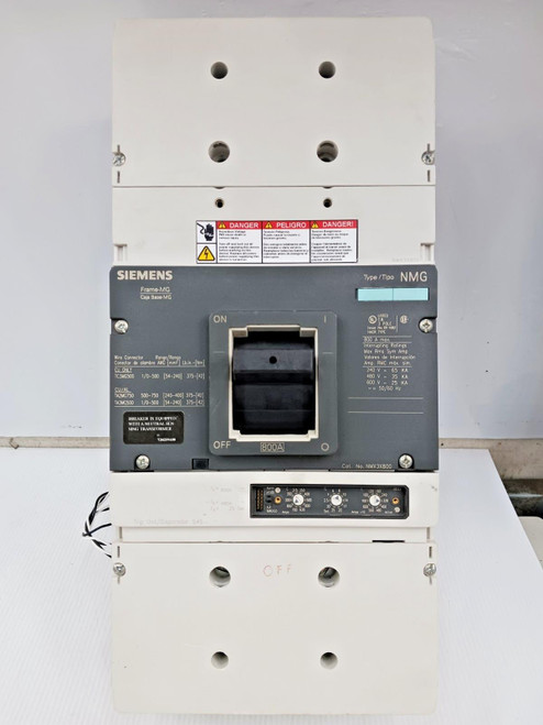 Siemens 800 Amp Circuit Breaker 3 Pole 600 VAC 35kA NMX3X800 W/ Shunt Trip Siemens 800 Amp Circuit Breaker 3 Pole 600 VAC 35kA NMX3X800 W/ Shunt Trip