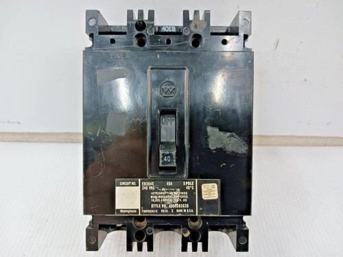 Westinghouse 40 Amp Circuit Breaker 3 Pole 240 VAC 10kA EB3040