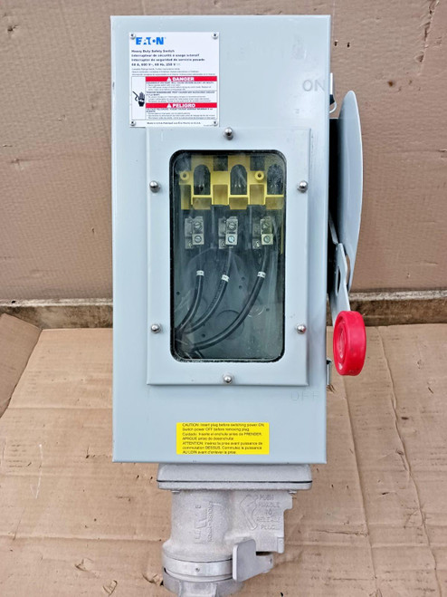 New Eaton 60 Amp Non-Fused Heavy Duty Safety Switch W/ Receptacle DH362UDK2WRW