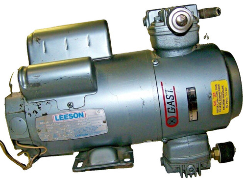 Gast 1/3 HP Compressor Piston Pump 120 VAC 1 PH 1725 RPM U48Y FR  3LBA-28-M325X